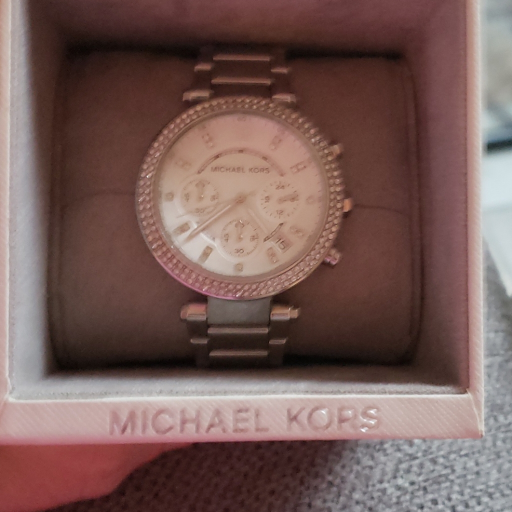 Michael Kors Crystal Chronograph Watch Preowned Michael Kors Crystal Chronograph Watch Preowned